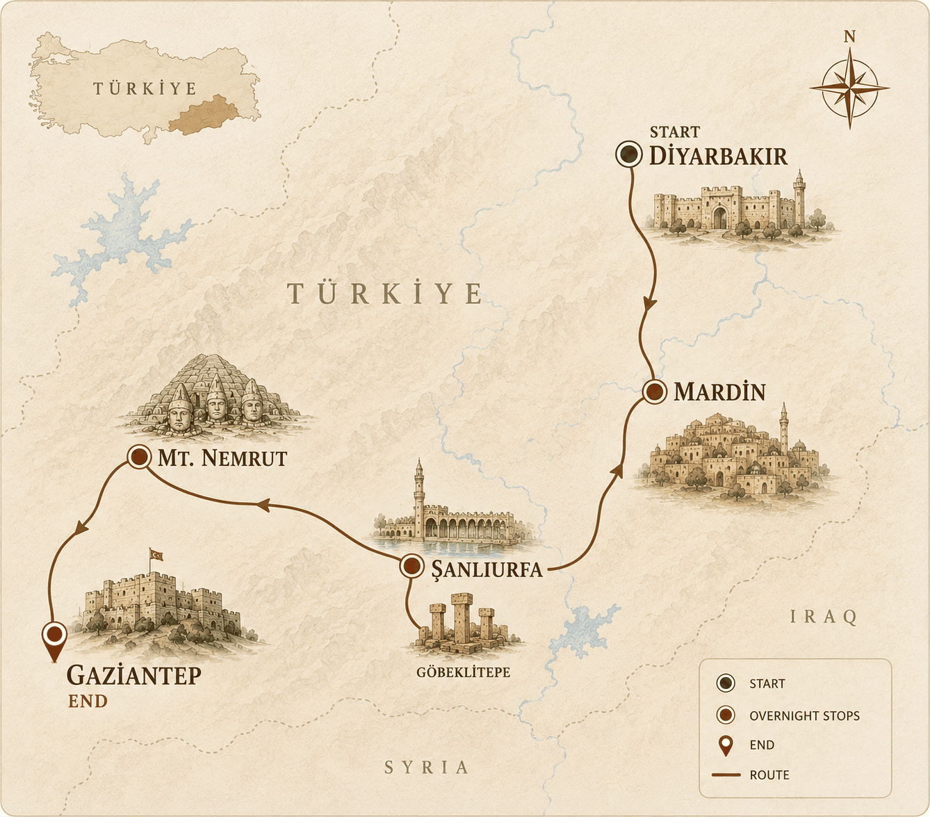 Tour route map