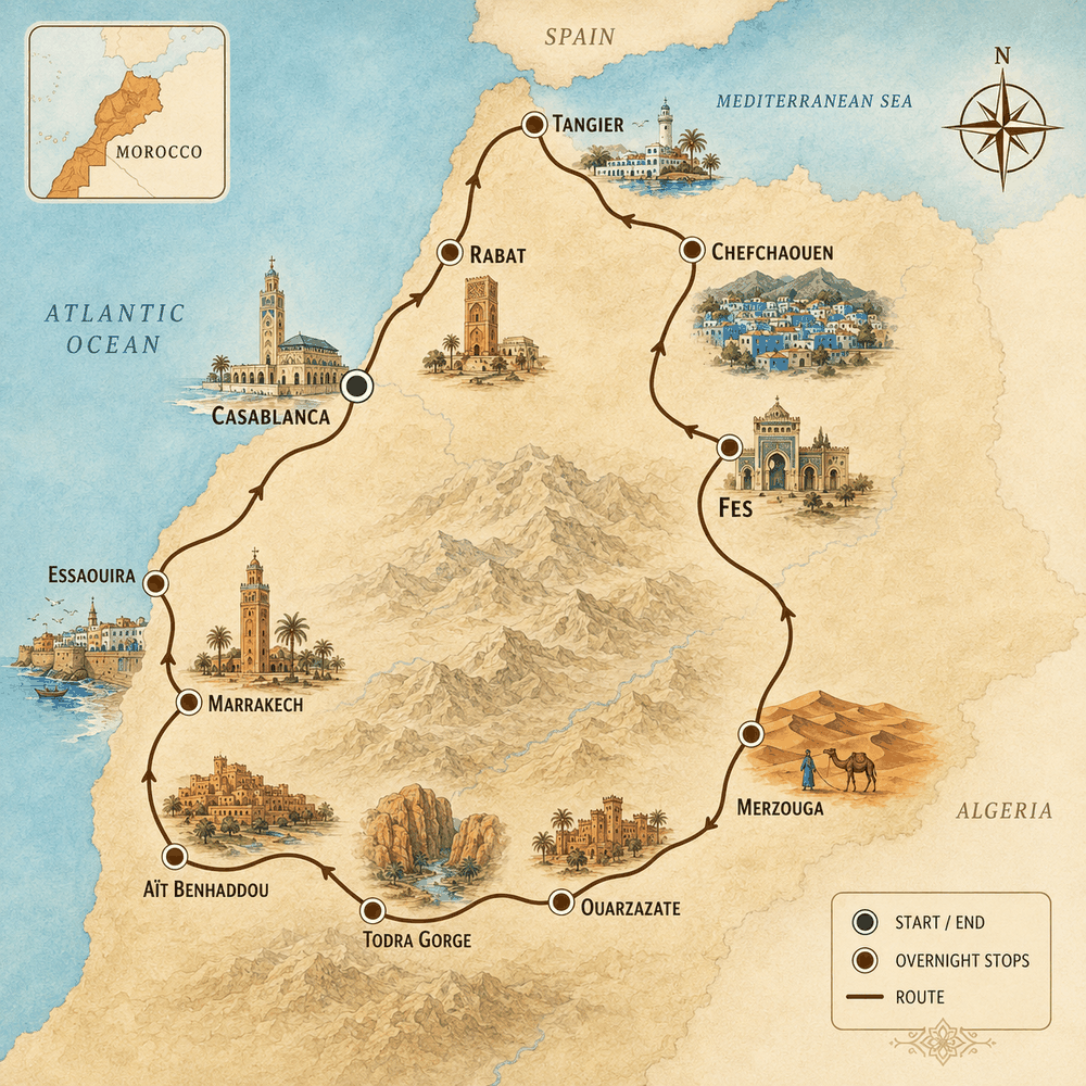 Tour route map