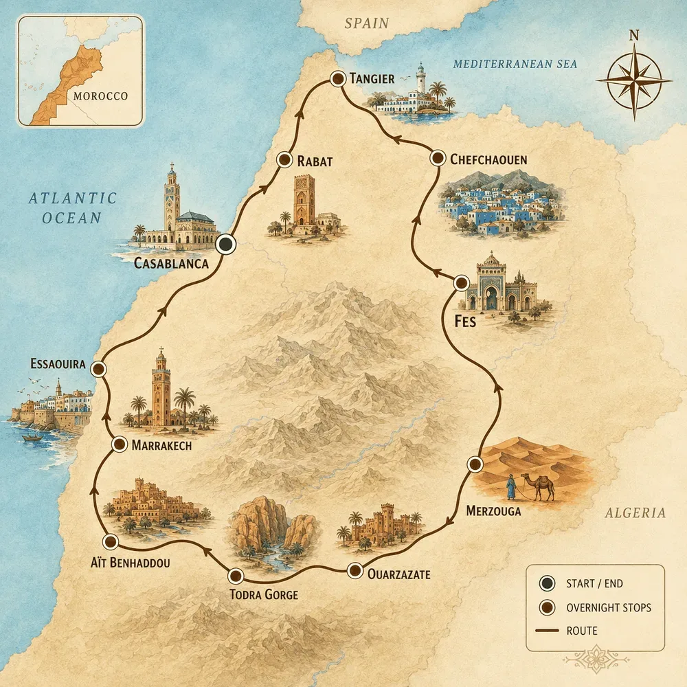 Tour route map