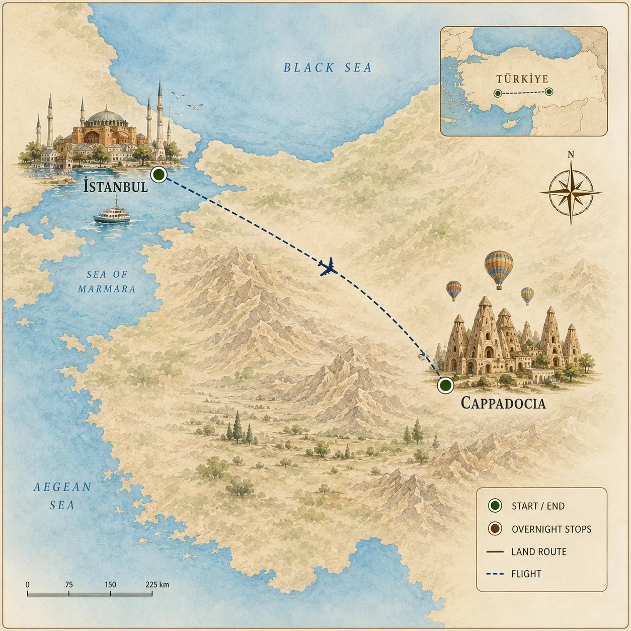 Tour route map